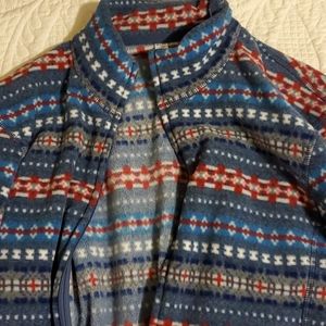 Uniqlo Blue Patterned fleece zip up
